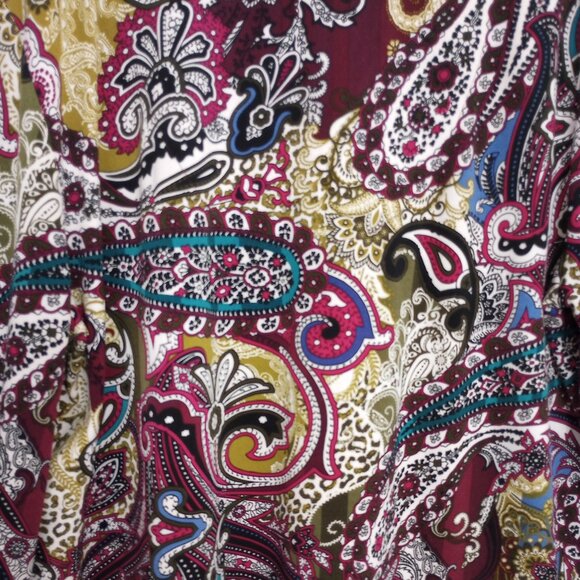 Chico's Sublime Paisley Ruffle Boho Top - Picture 7 of 9